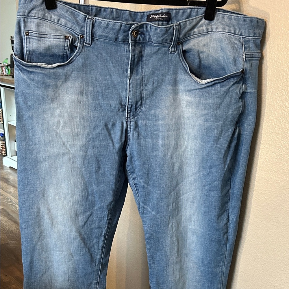 Stylish Light Blue Flag & Anthem Relaxed Fit Jeans